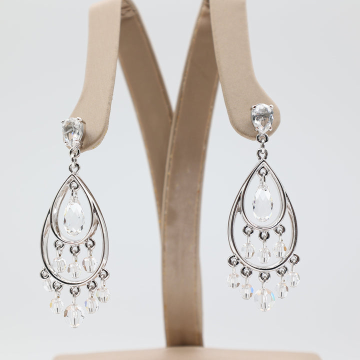 Swarovski Sterling Silver Chandelier Dangle Crystal Earrings