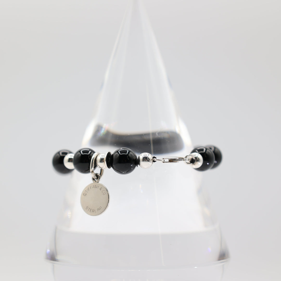 Tiffany & Co. Black Onyx Beaded Bracelet with Clasp