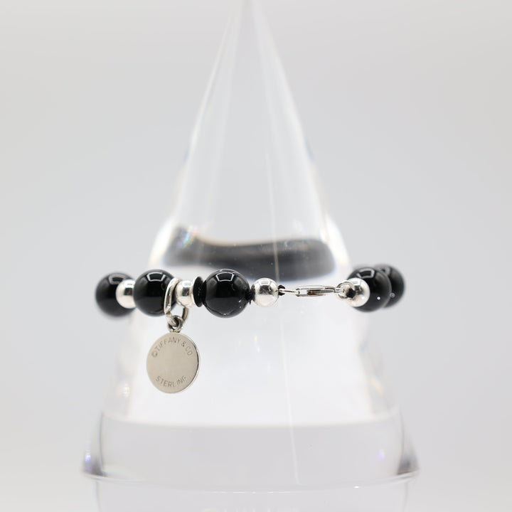 Tiffany & Co. Black Onyx Beaded Bracelet with Clasp
