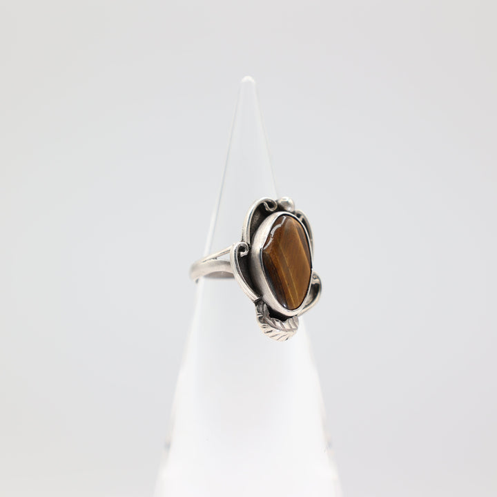 925 Sterling Silver Tiger Eye Ring - Size 7