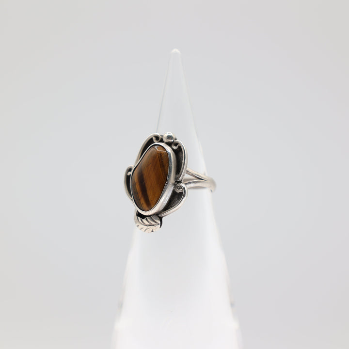 925 Sterling Silver Tiger Eye Ring - Size 7
