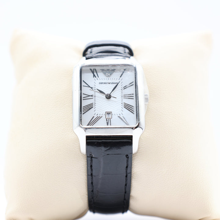 Emporio Armani Men's Black Leather Watch