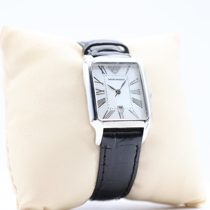 Emporio Armani Men's Black Leather Watch