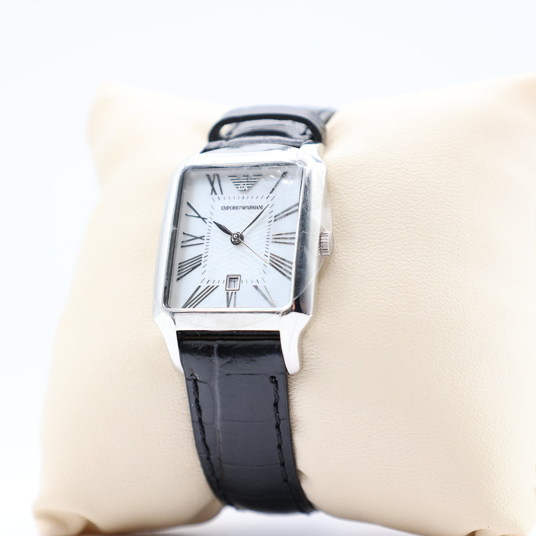 Emporio Armani Men's Black Leather Watch