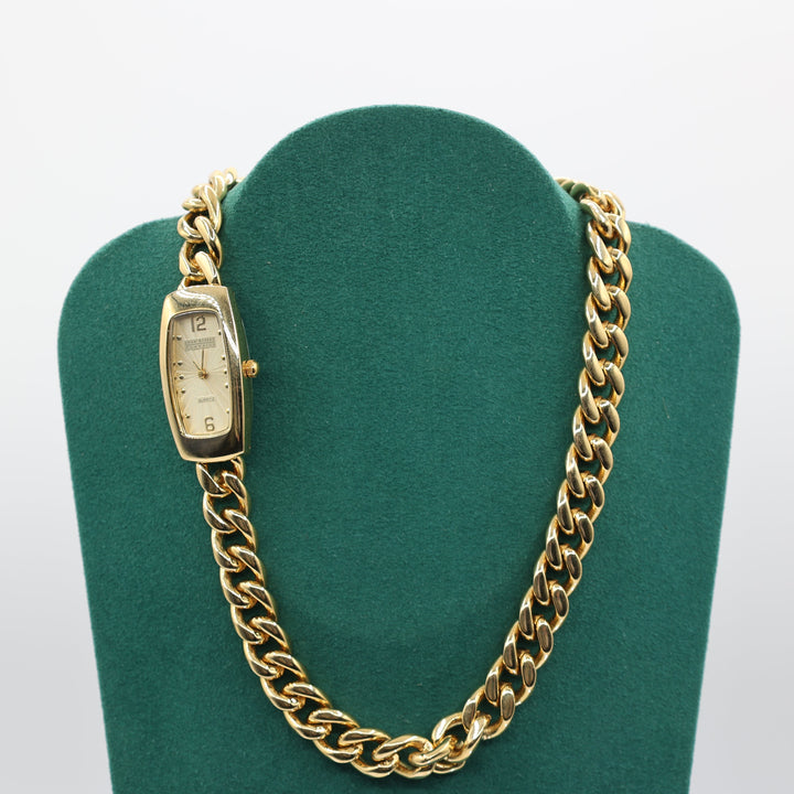Joan Rivers Classic Gold Quartz Watch Necklace