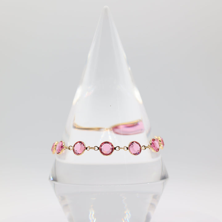 Swarovski Signed Pink Crystal Bracelet