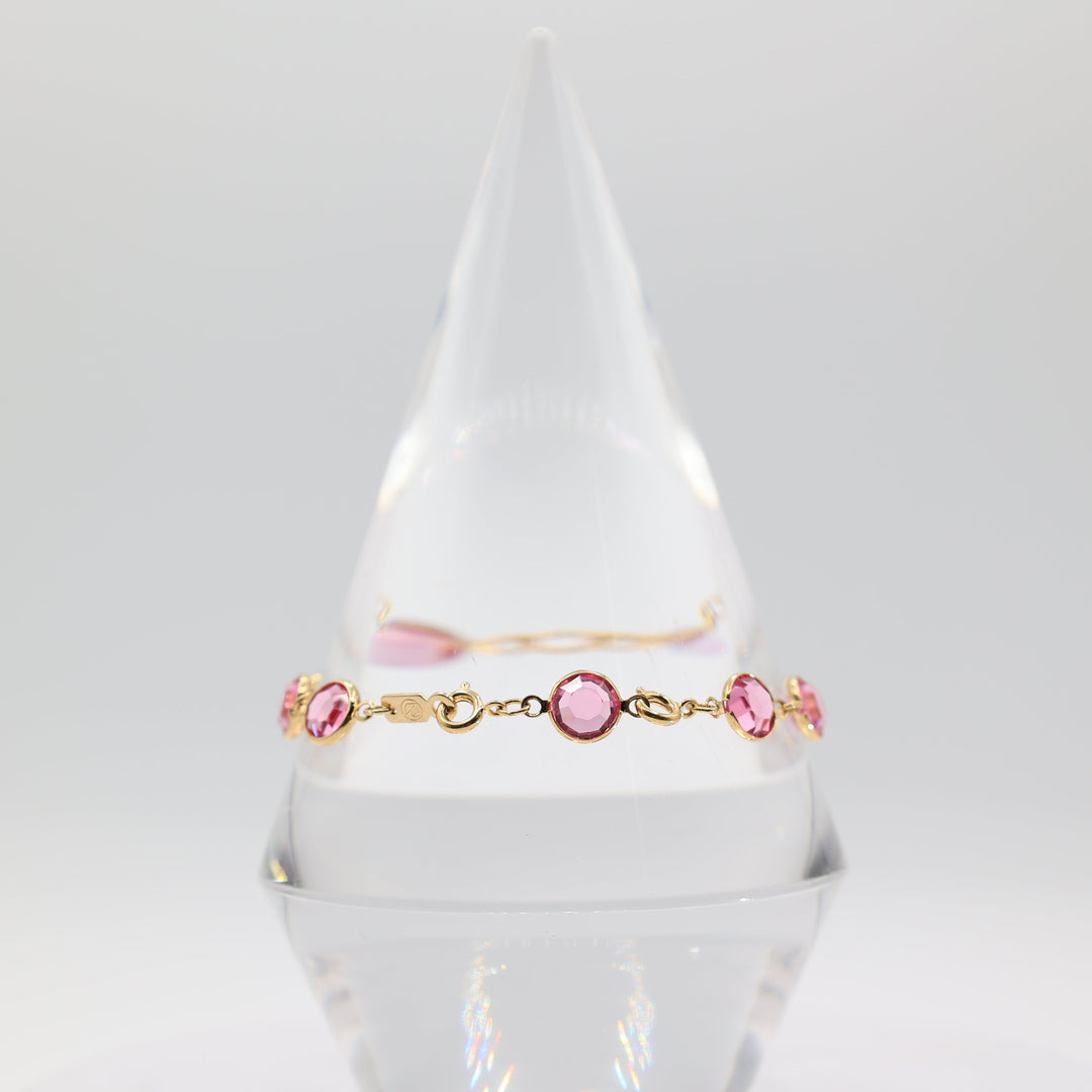 Swarovski Signed Pink Crystal Bracelet