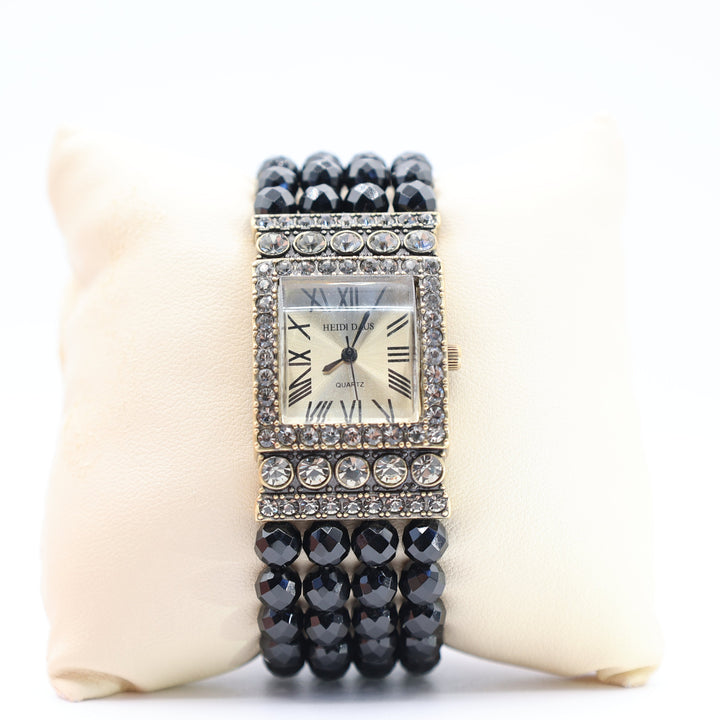 Rhinestone and beaded Quartz Heidi Daus Watch