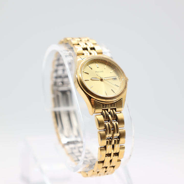 Pulsar Yellow Gold Toned Band with Gold Dial