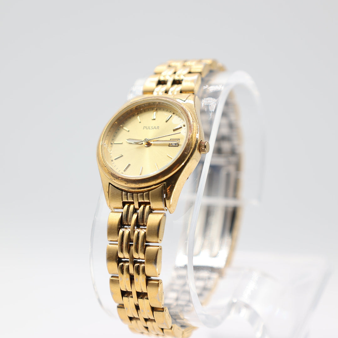 Pulsar Yellow Gold Toned Band with Gold Dial