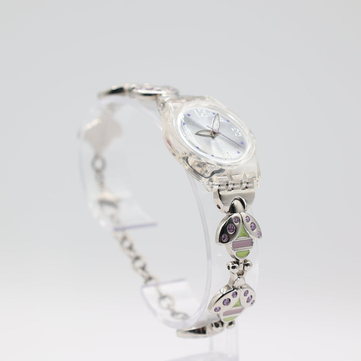 Swatch Purple Lady Bug Bracelet Watch