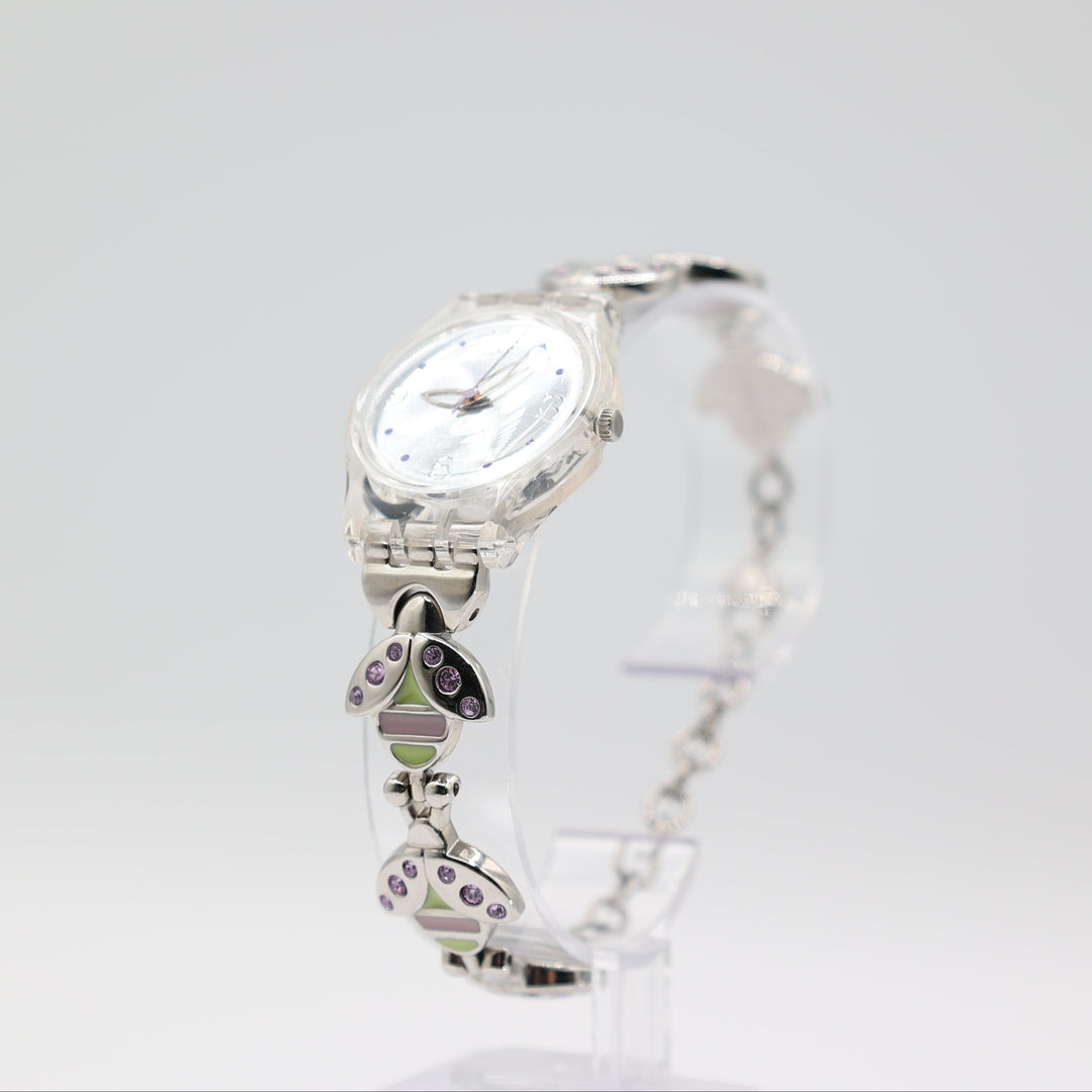 Swatch Purple Lady Bug Bracelet Watch
