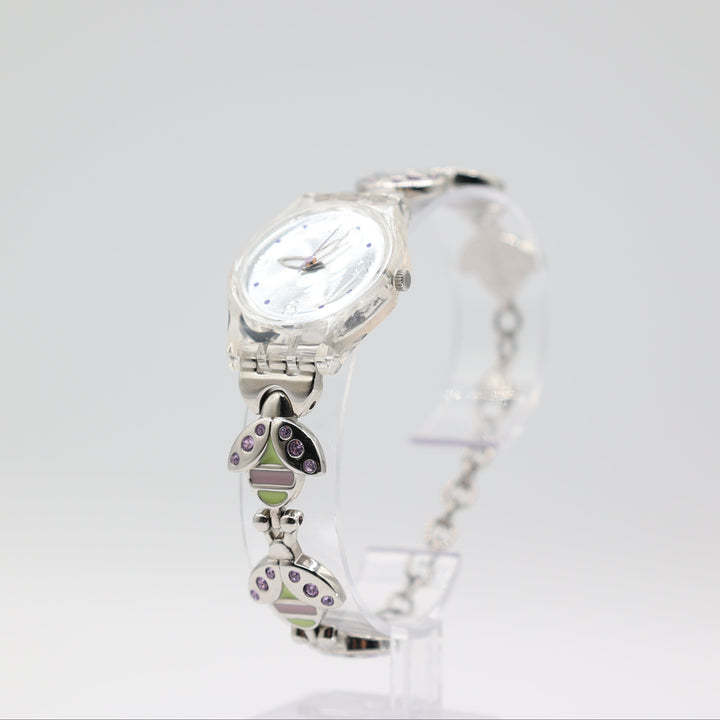 Swatch Purple Lady Bug Bracelet Watch