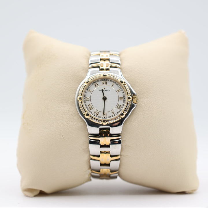 Movado 10k Yellow Gold and Diamond Bezel Women's Watch