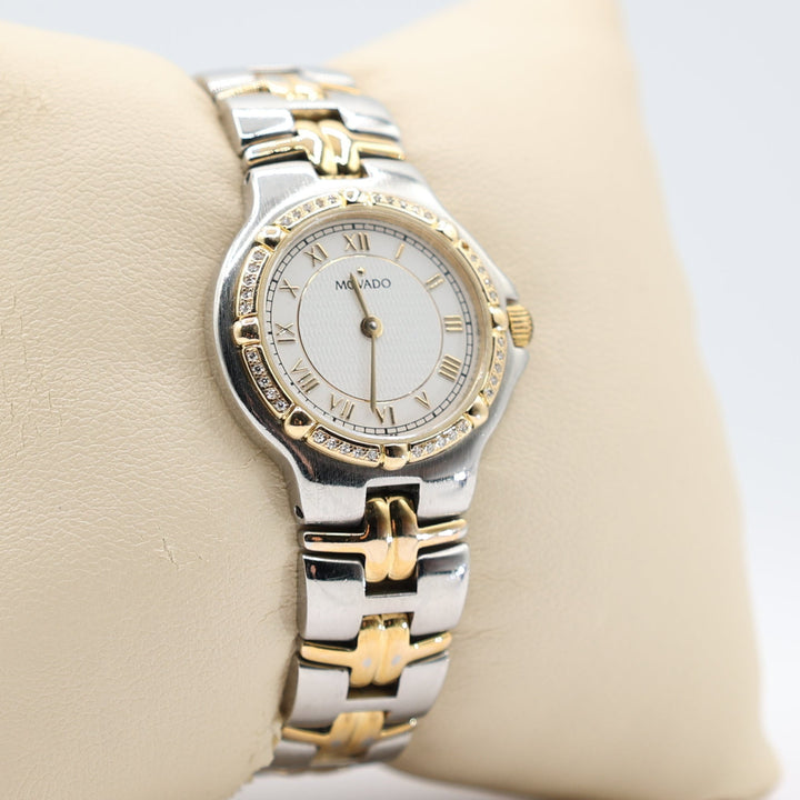 Movado 10k Yellow Gold and Diamond Bezel Women's Watch