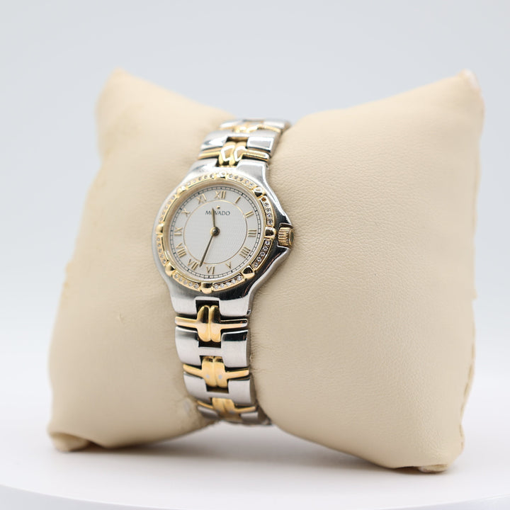Movado 10k Yellow Gold and Diamond Bezel Women's Watch