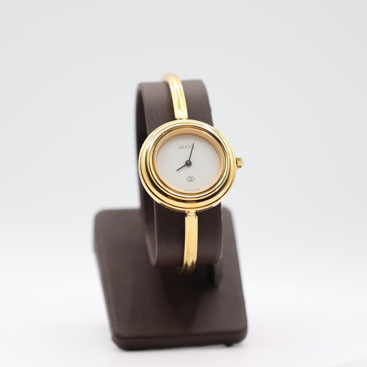 Gucci Thin Yellow Gold Vintage Interchangable Bezel Watch