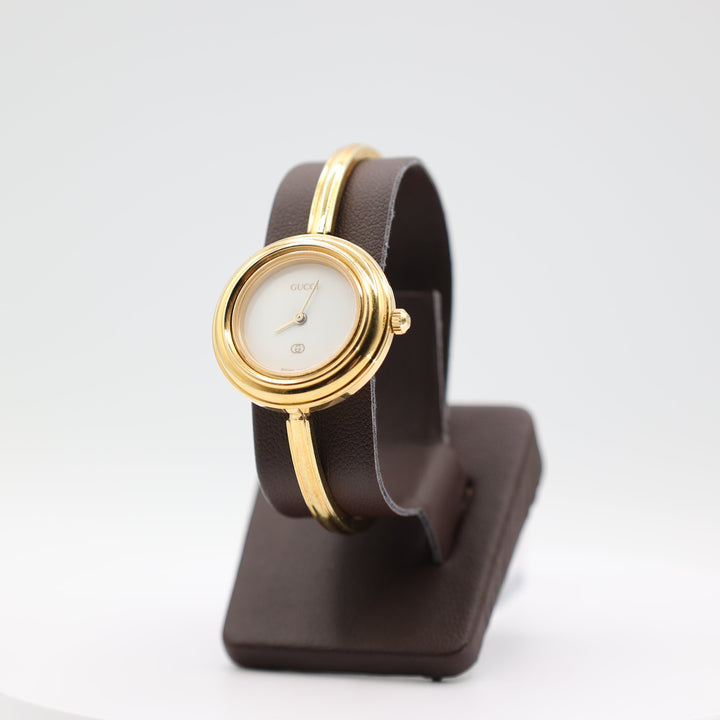 Gucci Thin Yellow Gold Vintage Interchangable Bezel Watch