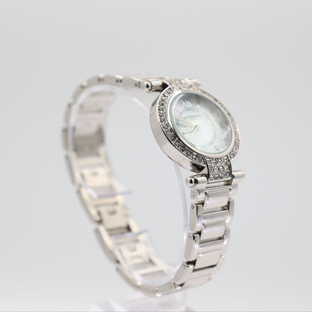 Liz Claiborne New York Stainless Steel Mother Of Pearl Watch w/ Crystals