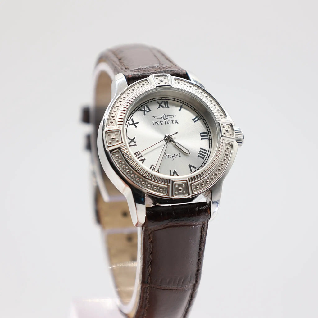 Invicta Angel Silver Tone Watch Brown Band Invicta – Annie  display picture 2