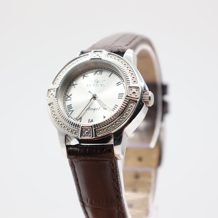 Invicta Silver tone Watch "Angel" Model  with Brown band