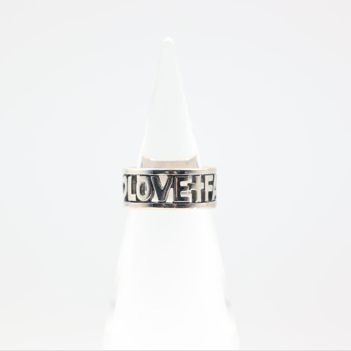925 Sterling Silver James Avery Faith Hope Love Band Size 8