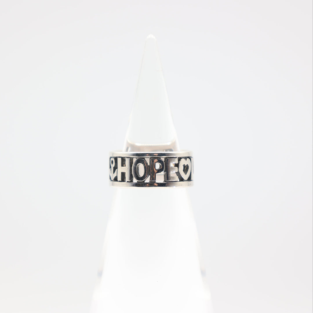 925 Sterling Silver James Avery Faith Hope Love Band Size 8