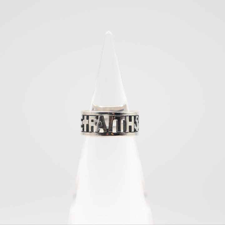925 Sterling Silver James Avery Faith Hope Love Band Size 8