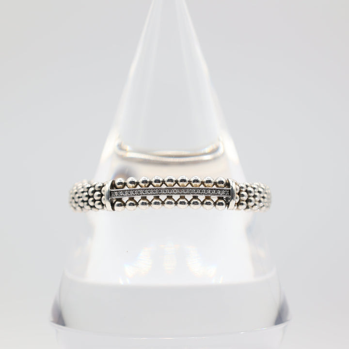 Lagos 925 Caviar Spark White Diamond Bar Bracelet