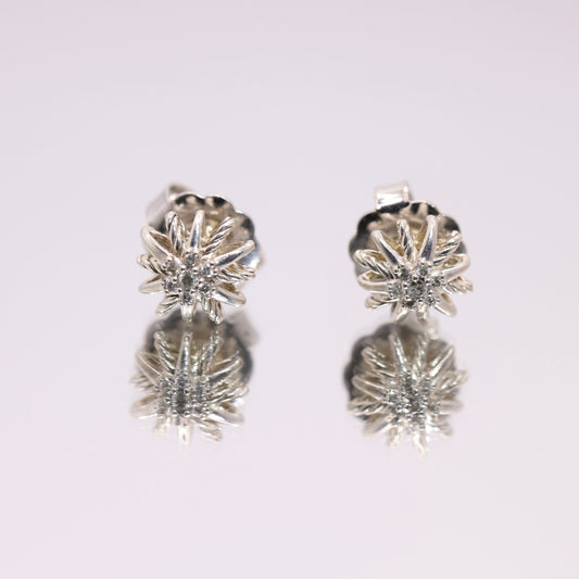 925 Sterling Silver David Yurman Diamond Starburst Earrings