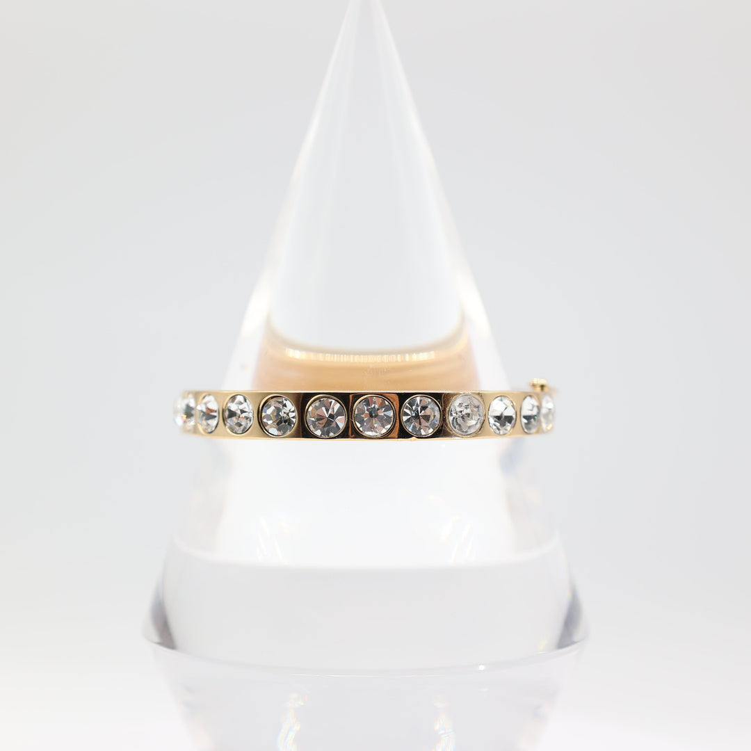 Christian Dior Gold Tone Hinged Bracelet For Elegant Style