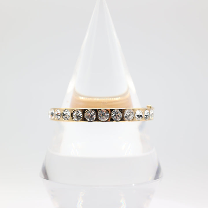 Christian Dior Gold Tone Hinged Bracelet For Elegant Style