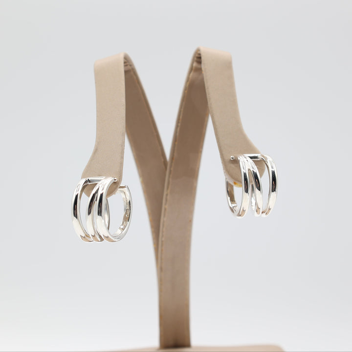 Tiffany & Co. 925 Sterling Silver Diagonal Hoop Earrings