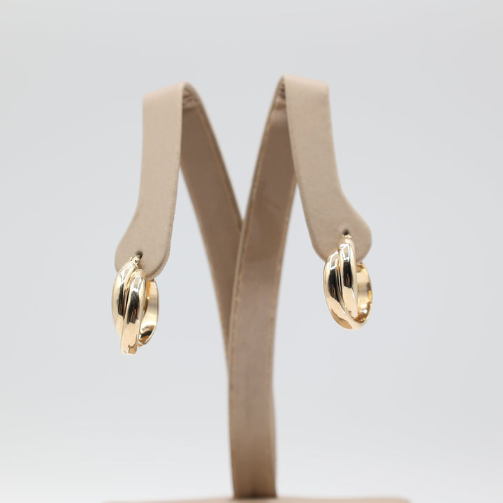 14k Gold Double Twisted Hoop Earrings for Elegant Style