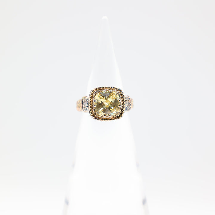 Lia Sophia Silver And Gold Tone Lemon Chiffon Ring Size 9