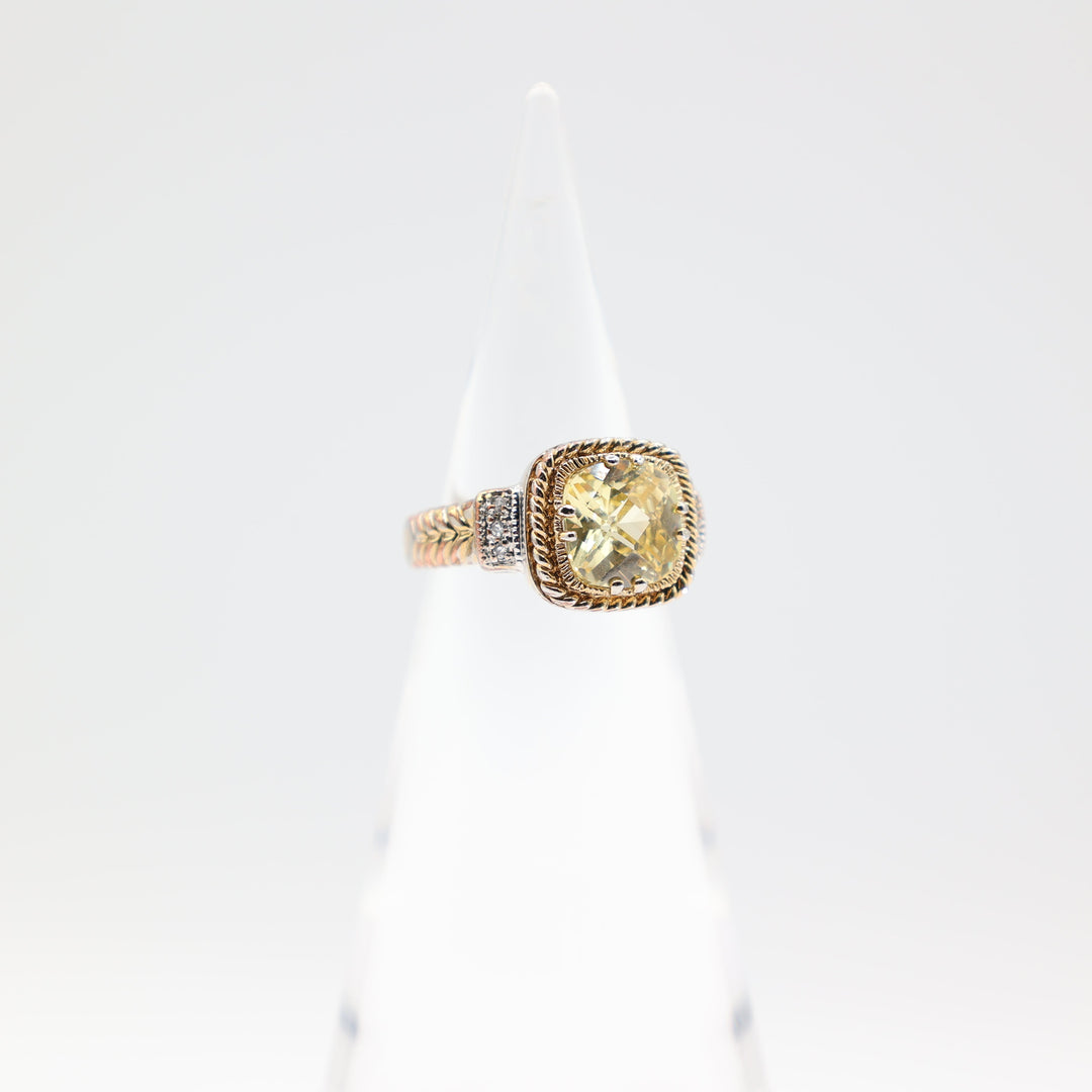 Lia Sophia Silver And Gold Tone Lemon Chiffon Ring Size 9