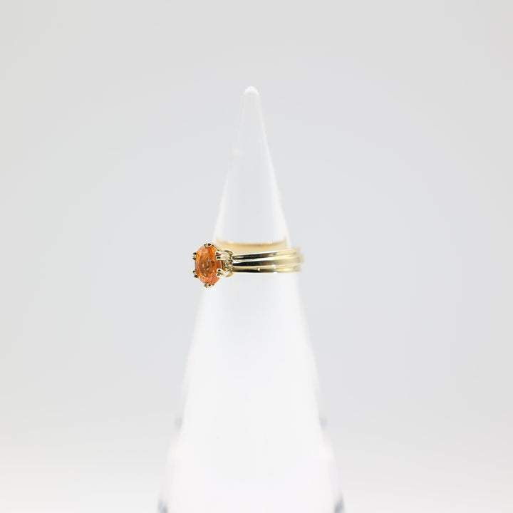 18k Yellow Gold Citrine 5mmx7mm Stone Ring Size 6.5