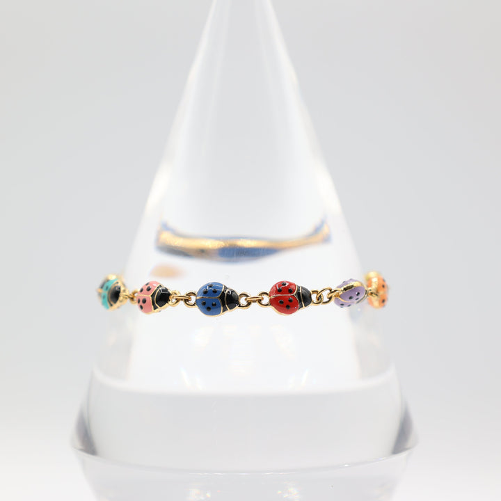 Joan Rivers Gold Tone Ladybug Link Bracelet for Women