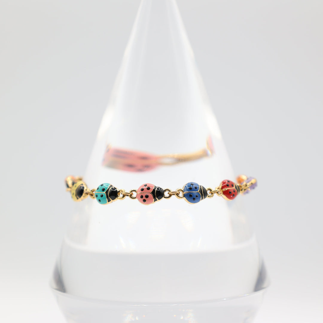 Joan Rivers Gold Tone Ladybug Link Bracelet for Women