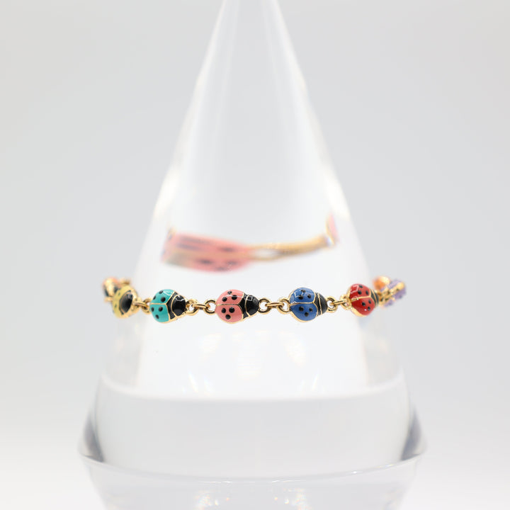 Joan Rivers Gold Tone Ladybug Link Bracelet for Women
