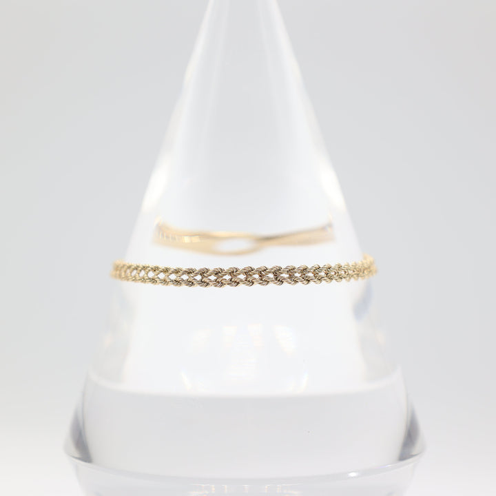 14k Gold Double Twisted Chain Bracelet for Elegant Style