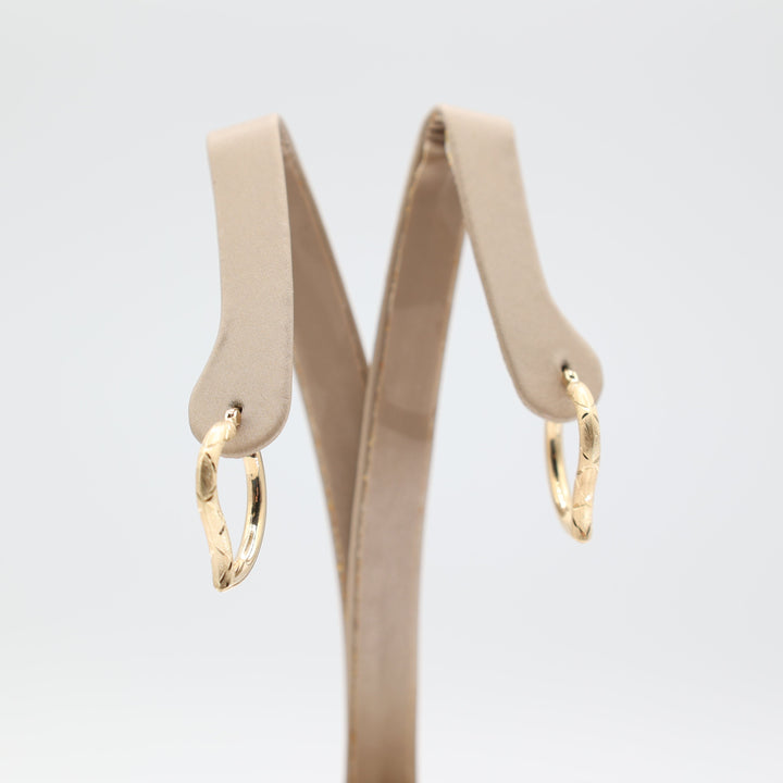 14k Yellow Gold Open Heart Hoop Earrings for Women