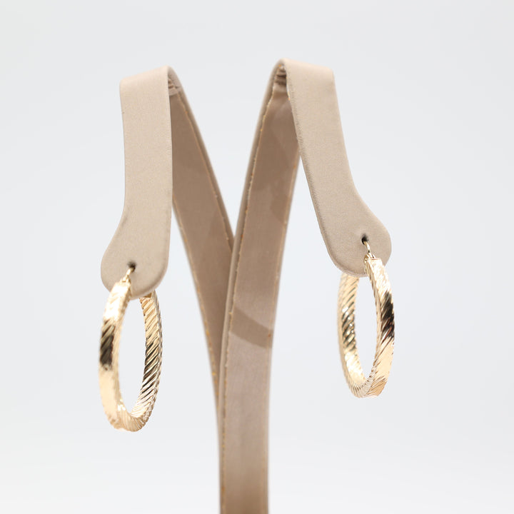 14k Yellow Gold Twisted Hoop Earrings for Elegant Style