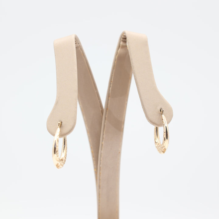 14k Yellow Gold Filigree Hoop Earrings for Elegant Style