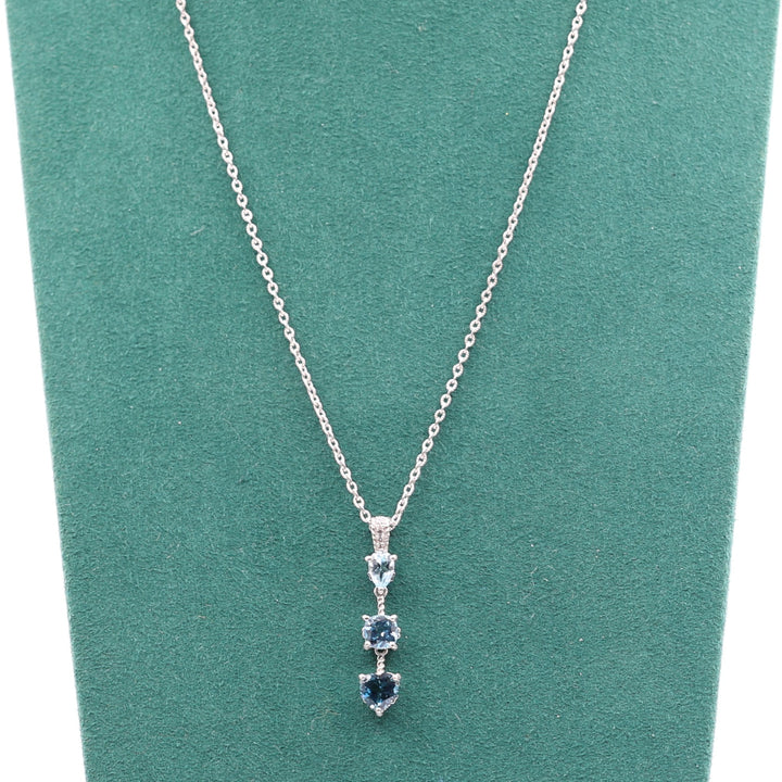 Judith Ripka 925 Silver Blue Topaz Necklace with Clasp