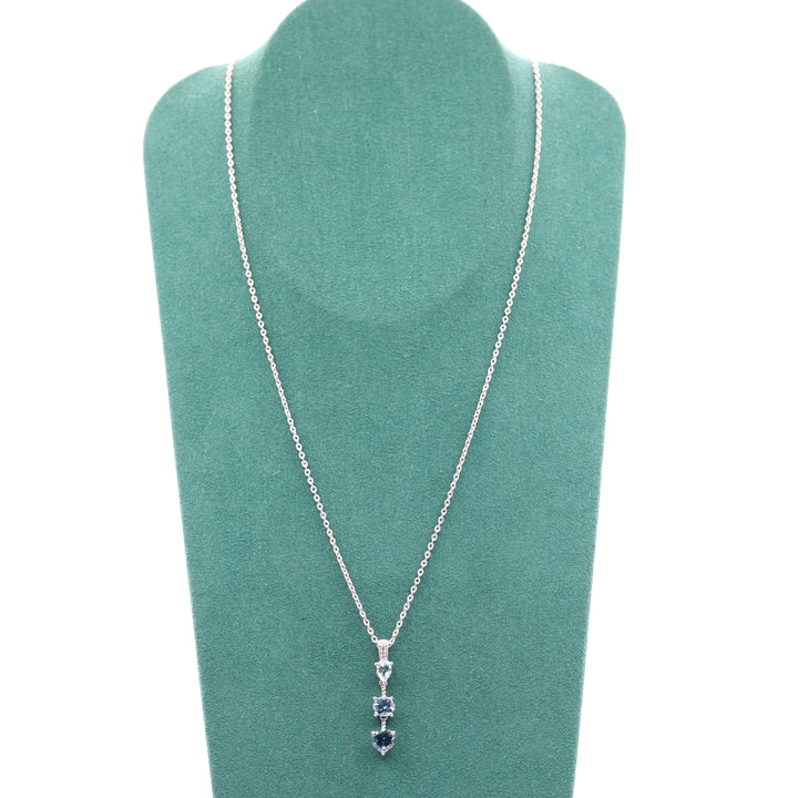 Judith Ripka 925 Silver Blue Topaz Necklace with Clasp