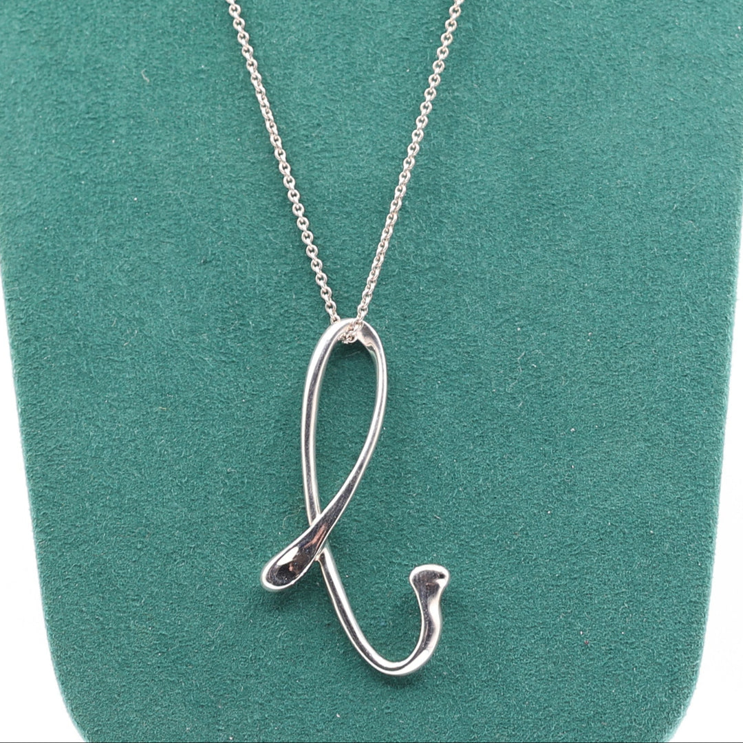 Tiffany & Co 925 Sterling Silver Elsa Perretti "L" Necklace