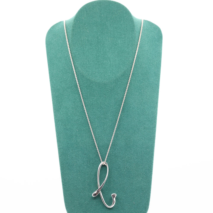 Tiffany & Co 925 Sterling Silver Elsa Perretti "L" Necklace