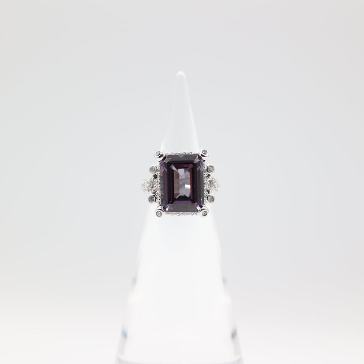 Judith Ripka 925 Sterling Silver Purple Sapphire Ring Size 7