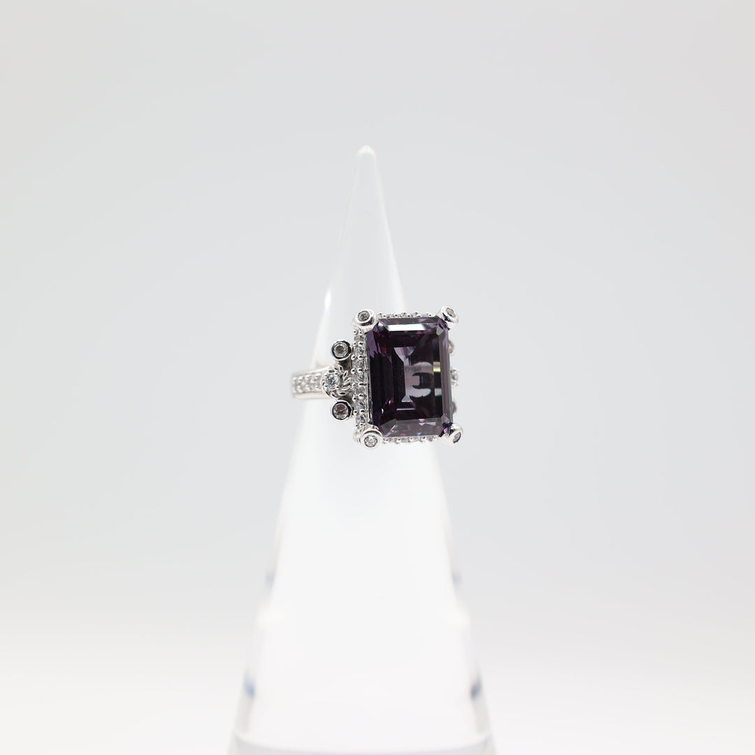 Judith Ripka 925 Sterling Silver Purple Sapphire Ring Size 7